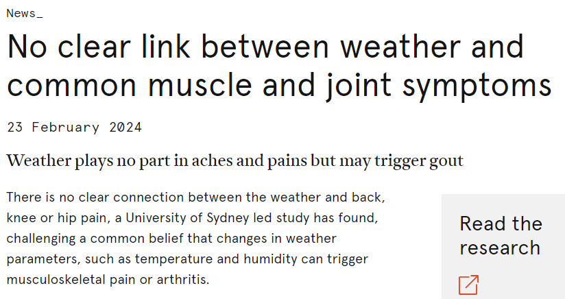 碰到阴雨天就感觉腰酸背痛? 最新研究身体疼痛与天气变化无明确联系